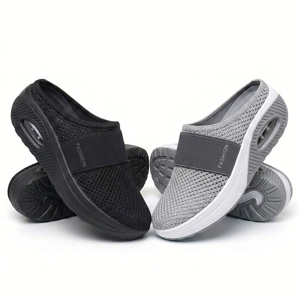 🔥 LAST DAY SALE-80% OFF ✨ BQODQO® Diabetic Air-Cushion Slip-On Walking Shoes, Orthopedic Diabetic Slippers, with Arch-Support for Women