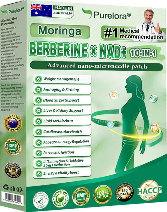 🔥 Australian Bestseller 🇦🇺丨Purelora® Moringa · Berberine × NAD⁺ 10-in-1 Nano Microneedle Patch✨ Once daily · Visible changes in as little as 7 days🌿 No pills · No injections · Easy daily routine