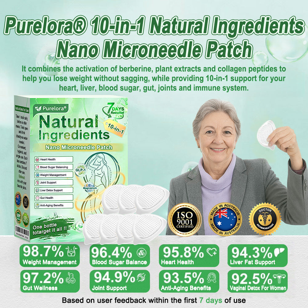 💖𝑶𝒇𝒇𝒊𝒄𝒊𝒂𝒍 𝑷𝒉𝒂𝒓𝒎𝒂𝒄𝒚💖 | 🇦🇺 Purelora® 10-in-1 Natural Ingredients Nano Microneedle Patch ✅ 𝗦𝘂𝗽𝗽𝗼𝗿𝘁𝘀 𝗼𝗯𝗲𝘀𝗶𝘁𝘆, 𝗰𝗮𝗿𝗱𝗶𝗼𝘃𝗮𝘀𝗰𝘂𝗹𝗮𝗿 𝗵𝗲𝗮𝗹𝘁𝗵, 𝗱𝗶𝗮𝗯𝗲𝘁𝗲𝘀, 𝘀𝗹𝗲𝗲𝗽 𝗮𝗽𝗻𝗲𝗮, 𝗴𝘂𝘁 𝗵𝗲𝗮𝗹𝘁𝗵, 𝗷𝗼𝗶𝗻𝘁 𝗶𝘀𝘀𝘂𝗲𝘀, 𝐰𝐡𝐢𝐥𝐞 𝐚𝐥𝐬𝐨 𝐟𝐢𝐫𝐦𝐢𝐧𝐠 𝐭𝐡𝐞 𝐬𝐤𝐢𝐧 𝐚𝐧𝐝 𝐛𝐨𝐨𝐬𝐭𝐢𝐧𝐠 𝐞𝐧𝐞𝐫𝐠𝐲.