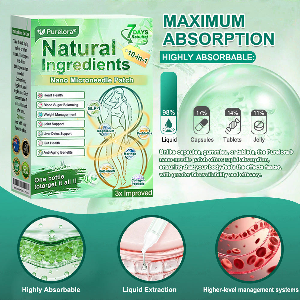 💖𝑶𝒇𝒇𝒊𝒄𝒊𝒂𝒍 𝑷𝒉𝒂𝒓𝒎𝒂𝒄𝒚💖 | 🇦🇺 Purelora® 10-in-1 Natural Ingredients Nano Microneedle Patch ✅ 𝗦𝘂𝗽𝗽𝗼𝗿𝘁𝘀 𝗼𝗯𝗲𝘀𝗶𝘁𝘆, 𝗰𝗮𝗿𝗱𝗶𝗼𝘃𝗮𝘀𝗰𝘂𝗹𝗮𝗿 𝗵𝗲𝗮𝗹𝘁𝗵, 𝗱𝗶𝗮𝗯𝗲𝘁𝗲𝘀, 𝘀𝗹𝗲𝗲𝗽 𝗮𝗽𝗻𝗲𝗮, 𝗴𝘂𝘁 𝗵𝗲𝗮𝗹𝘁𝗵, 𝗷𝗼𝗶𝗻𝘁 𝗶𝘀𝘀𝘂𝗲𝘀, 𝐰𝐡𝐢𝐥𝐞 𝐚𝐥𝐬𝐨 𝐟𝐢𝐫𝐦𝐢𝐧𝐠 𝐭𝐡𝐞 𝐬𝐤𝐢𝐧 𝐚𝐧𝐝 𝐛𝐨𝐨𝐬𝐭𝐢𝐧𝐠 𝐞𝐧𝐞𝐫𝐠𝐲.