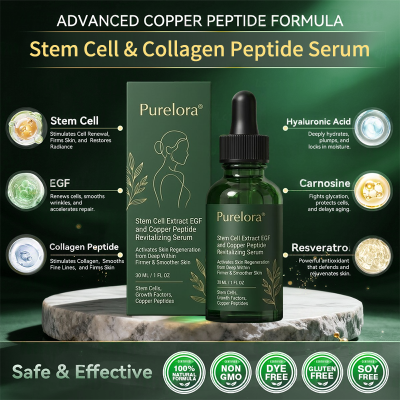 🏆Change from the inside out | Purelora® Stem Cell–Derived EGF & Copper Peptide Activating Serum  (Deeply activates skin renewal from within for firmer, smoother-looking skin)