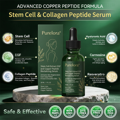 🏆Change from the inside out | Purelora® Stem Cell–Derived EGF & Copper Peptide Activating Serum  (Deeply activates skin renewal from within for firmer, smoother-looking skin)