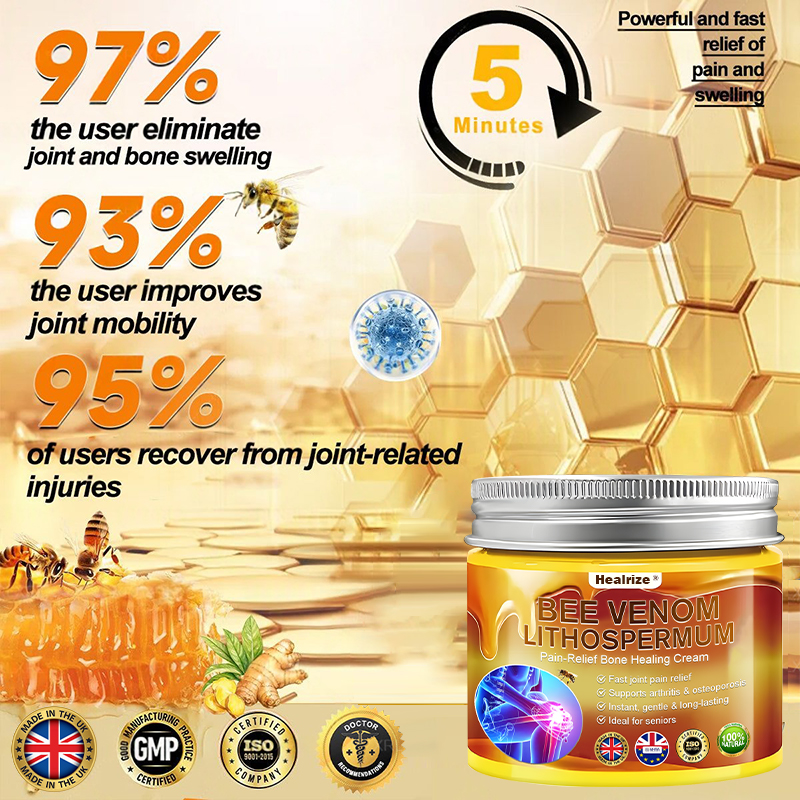 Official Only Store Healrize®🔥 BEE VENOM LITHOSPERMUM Pain-Relief Bone Healing Cream 👑👑(Specially for older adults)