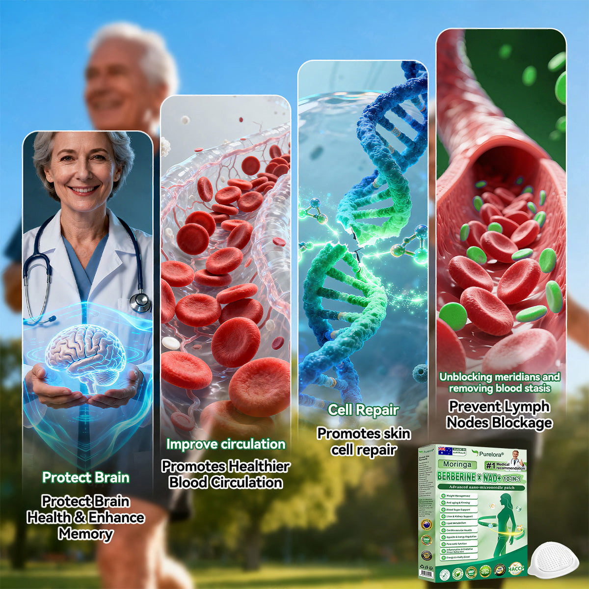 🔥 Australian Bestseller 🇦🇺丨Purelora® Moringa · Berberine × NAD⁺ 10-in-1 Nano Microneedle Patch✨ Once daily · Visible changes in as little as 7 days🌿 No pills · No injections · Easy daily routine