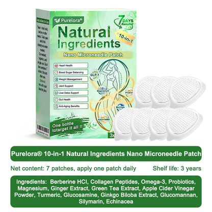 💖𝑶𝒇𝒇𝒊𝒄𝒊𝒂𝒍 𝑷𝒉𝒂𝒓𝒎𝒂𝒄𝒚💖 | 🌱 Purelora® 10-in-1 Natural Ingredients Nano Microneedle Patch ✅ 𝗦𝘂𝗽𝗽𝗼𝗿𝘁𝘀 𝗼𝗯𝗲𝘀𝗶𝘁𝘆, 𝗰𝗮𝗿𝗱𝗶𝗼𝘃𝗮𝘀𝗰𝘂𝗹𝗮𝗿 𝗵𝗲𝗮𝗹𝘁𝗵, 𝗱𝗶𝗮𝗯𝗲𝘁𝗲𝘀, 𝘀𝗹𝗲𝗲𝗽 𝗮𝗽𝗻𝗲𝗮, 𝗴𝘂𝘁 𝗵𝗲𝗮𝗹𝘁𝗵, 𝗷𝗼𝗶𝗻𝘁 𝗶𝘀𝘀𝘂𝗲𝘀, 𝐰𝐡𝐢𝐥𝐞 𝐚𝐥𝐬𝐨 𝐟𝐢𝐫𝐦𝐢𝐧𝐠 𝐭𝐡𝐞 𝐬𝐤𝐢𝐧 𝐚𝐧𝐝 𝐛𝐨𝐨𝐬𝐭𝐢𝐧𝐠 𝐞𝐧𝐞𝐫𝐠𝐲.