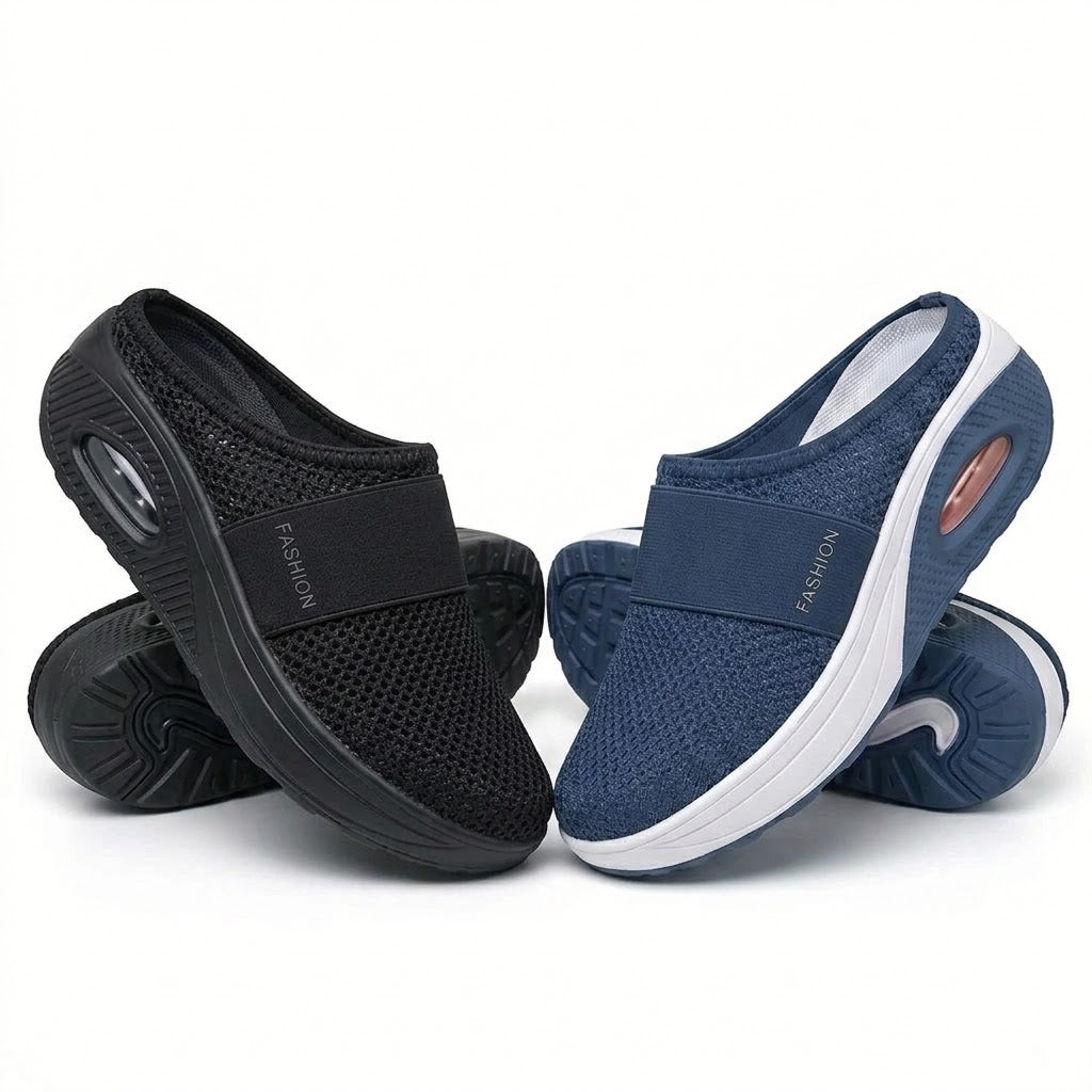🔥 LAST DAY SALE-80% OFF ✨ BQODQO® Diabetic Air-Cushion Slip-On Walking Shoes, Orthopedic Diabetic Slippers, with Arch-Support for Women