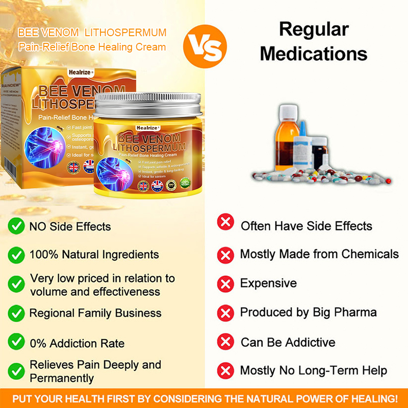 Official Only Store Healrize®🔥 BEE VENOM LITHOSPERMUM Pain-Relief Bone Healing Cream 👑👑(Specially for older adults)