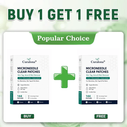 🔥 LAST DAY SALE-80% OFF✨Curalona®2-in-1 Microneedle & Hydrocolloid Patch🍀| Removes Raised Moles, Acne, Flat Warts & Skin Tags | Helps Improve Wrinkles, Scars & Blemishes | Invisible Patches for Face & Body