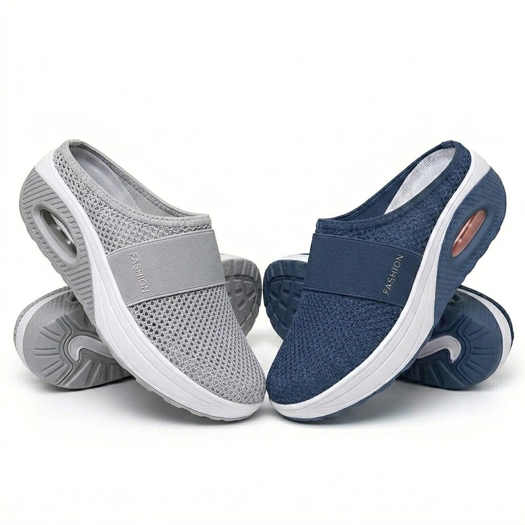 🔥 LAST DAY SALE-80% OFF ✨ BQODQO® Diabetic Air-Cushion Slip-On Walking Shoes, Orthopedic Diabetic Slippers, with Arch-Support for Women