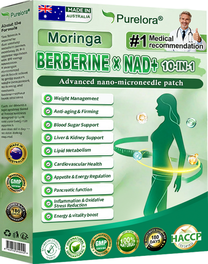🔥 Australian Bestseller 🇦🇺丨Purelora® Moringa · Berberine × NAD⁺ 10-in-1 Nano Microneedle Patch✨ Once daily · Visible changes in as little as 7 days🌿 No pills · No injections · Easy daily routine